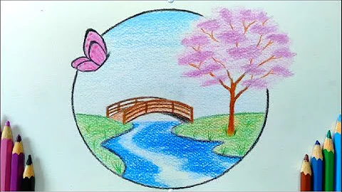 تحميل رسم منظر طبيعي بالتهشير