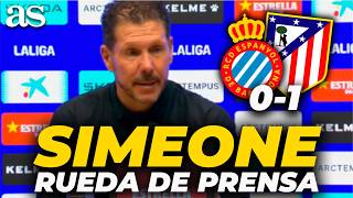 SIMEONE, FULL PRESS CONFERENCE today after RCD Espanyol vs. Atlético de Madrid (0-1)