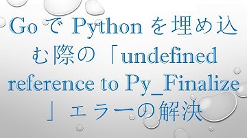 GoでPythonを埋め込む際の「undefined reference to Py_Finalize」エラーの解決