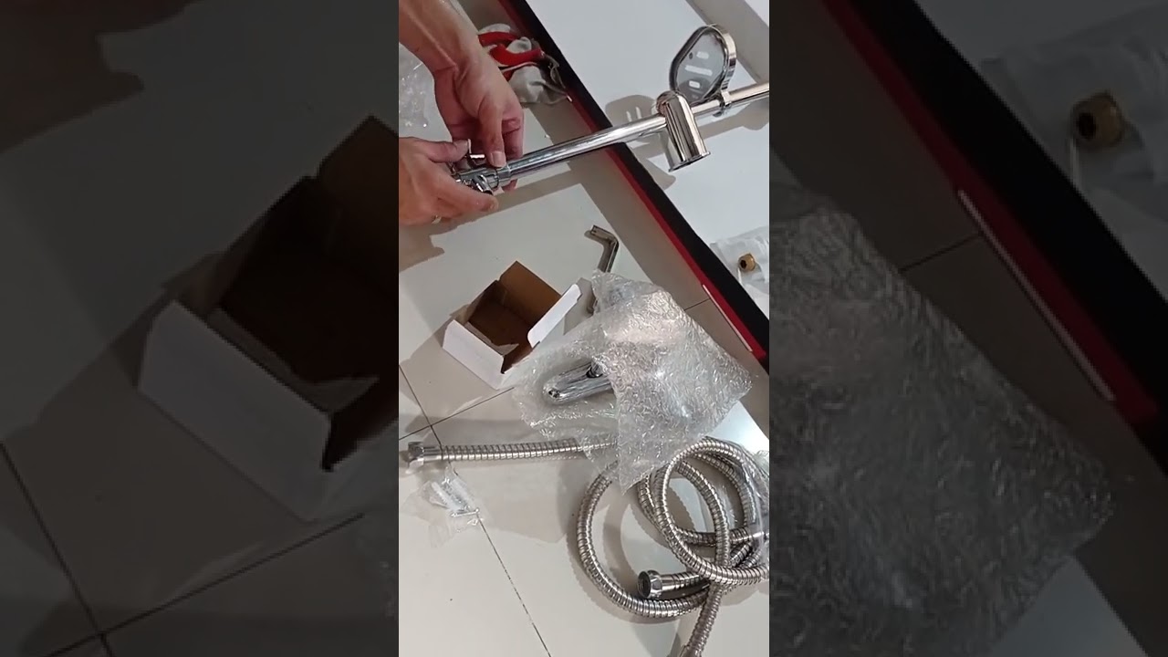 Tutorial Cara Pemasangan Shower Tiang Stainless + Kran Panas Dingin Kuningan