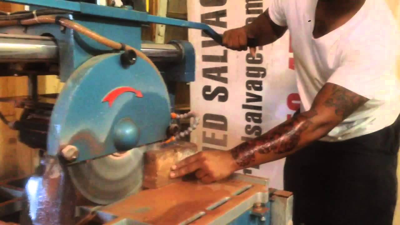 Reclaimed Brick Sliced into Brick Tiles DIY Renovation