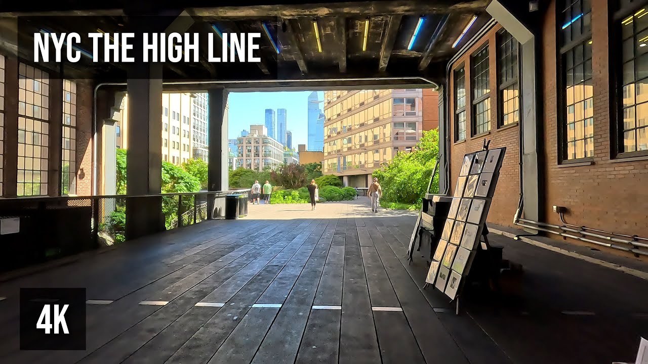 NYC walking the High Line in the morning from Gansevoort to 30th Street ...