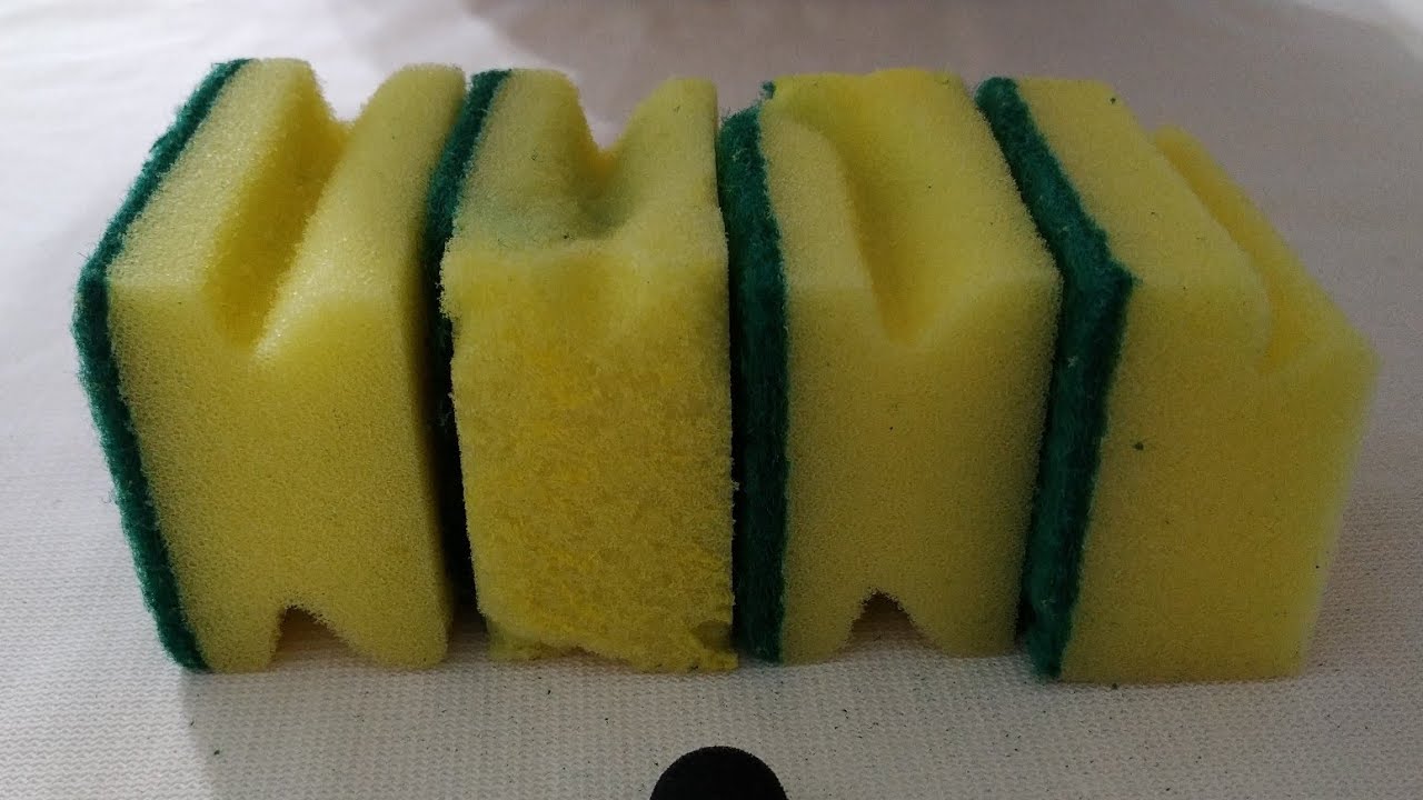 ×4 Kitchen Sponges Dry Ripping | Sponge ASMR - YouTube