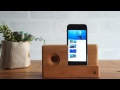 簡易スピーカー付き　木製スマホスタンド　OWL free