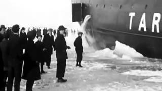 1920's Finland - Crazy People Running Around Huge Icebreaker 1920's Finland - Crazy People Running Around Huge Icebreaker