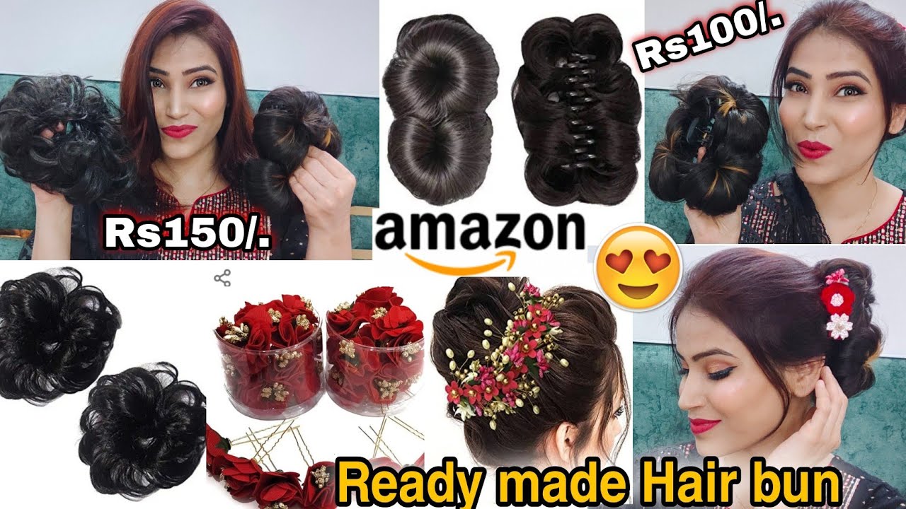 Amazon hair bun extensions//Readymade Juda bun hair bun extensions//natural  hair bun extensions - YouTube