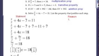 2 6 Algebraic Proofs guided practice
