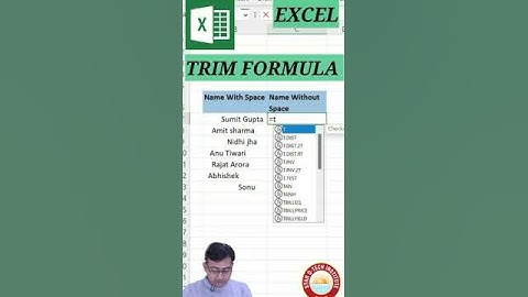 EXCEL TIPS and Tricks TRIM Formula Excel for Beginners in hindi