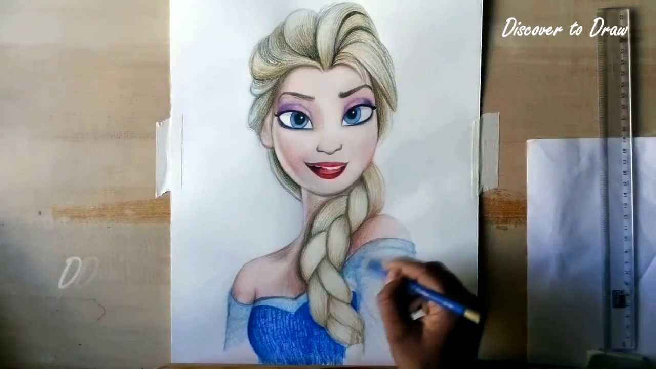 how to draw princess elsa from 'frozen' - YouTube