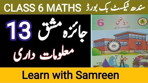 Review exercise 13 class 6 math sindh text book board| information  handling| معلومات داری