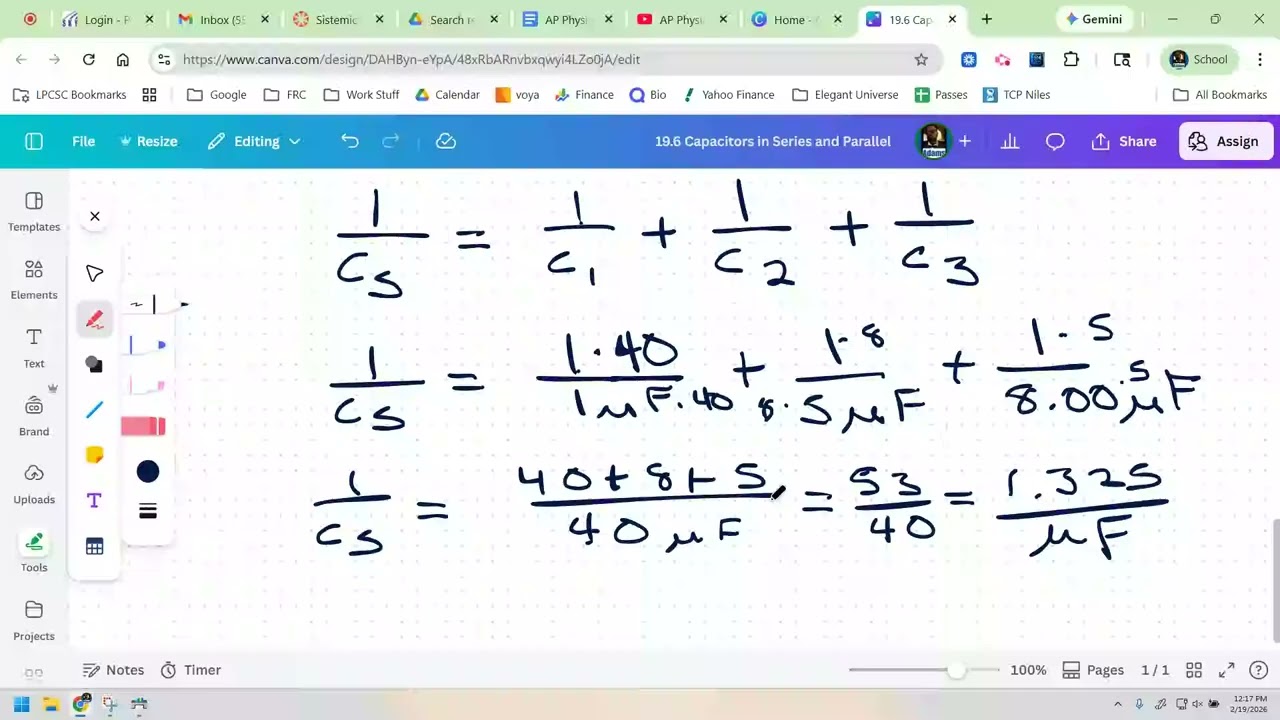 AP Physics 2: Емкость в последовательном и параллельном соединении