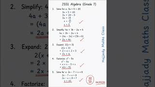 Grade 7 Algebra #Algebra #fypage #reels #lafayette