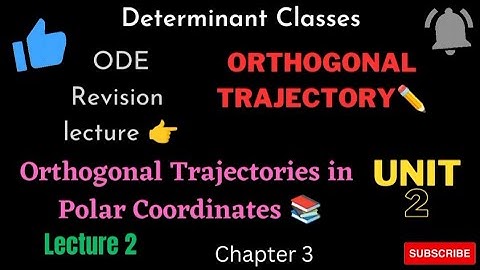 Orthogonal Trajectories in Polar Coordinte. Important Example (B.S/B.A) Chapter 3 #ODE #2ndsemester