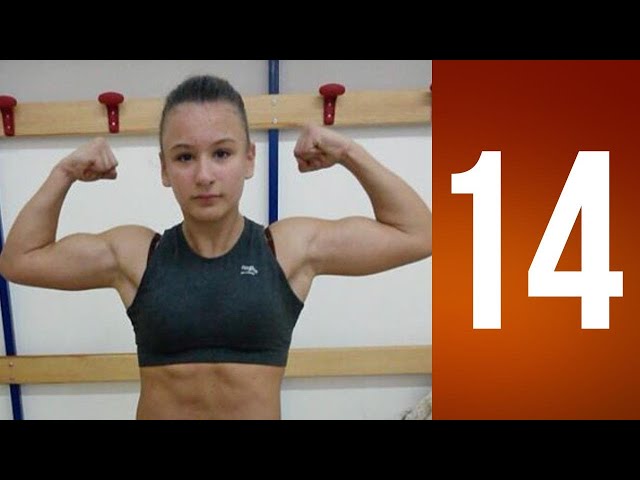 Giovanna(14) - Young muscle girl with biceps 