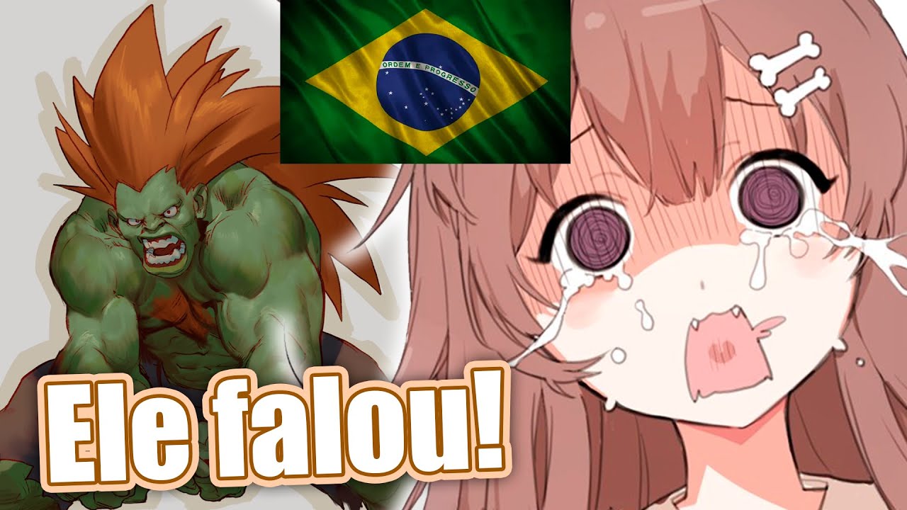Korone se SURPREENDE com o personagem Blanka falando e reconhece o samba