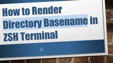 How to Render Directory Basename in ZSH Terminal