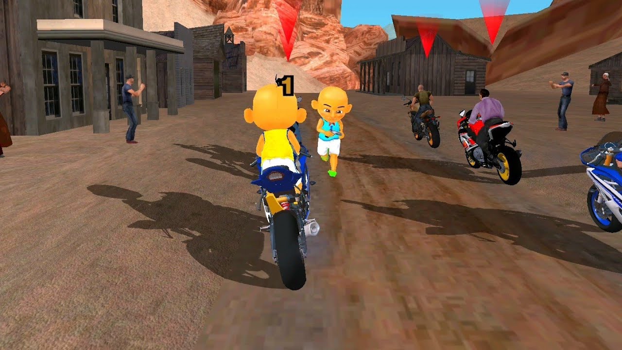 Upin dan Ipin ikut balapan motor sport gaul men🤣