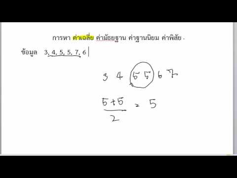 ค่าเฉลี่ย มัธยฐาน ฐานนิยม กึ่งกลางพิสัย