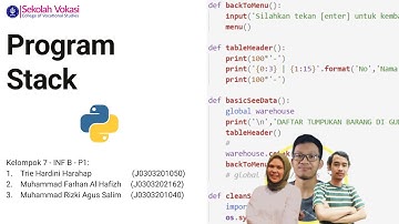 Program Tumpukan Barang di Gudang - STACK Python