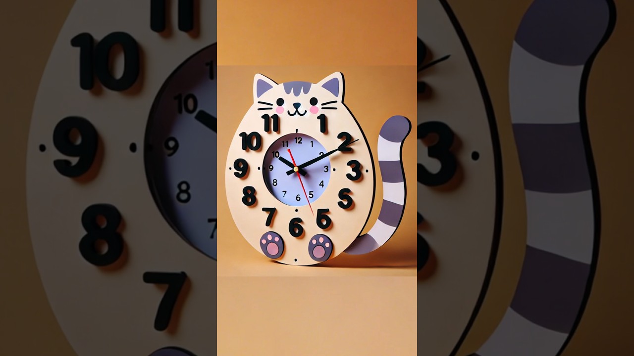 🐱 DIY Cat-Shaped Cardboard Clock ⏰ | Cute & Easy Handmade Wall Clock Idea! 