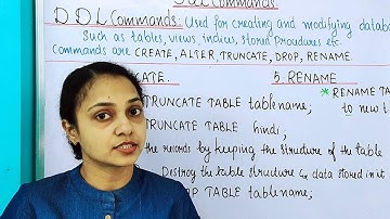 SQL | DDL commands and it