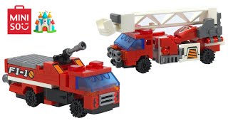 NON LEGO City Fire Rescue Fire Engine & Ladder Truck - Speed Build