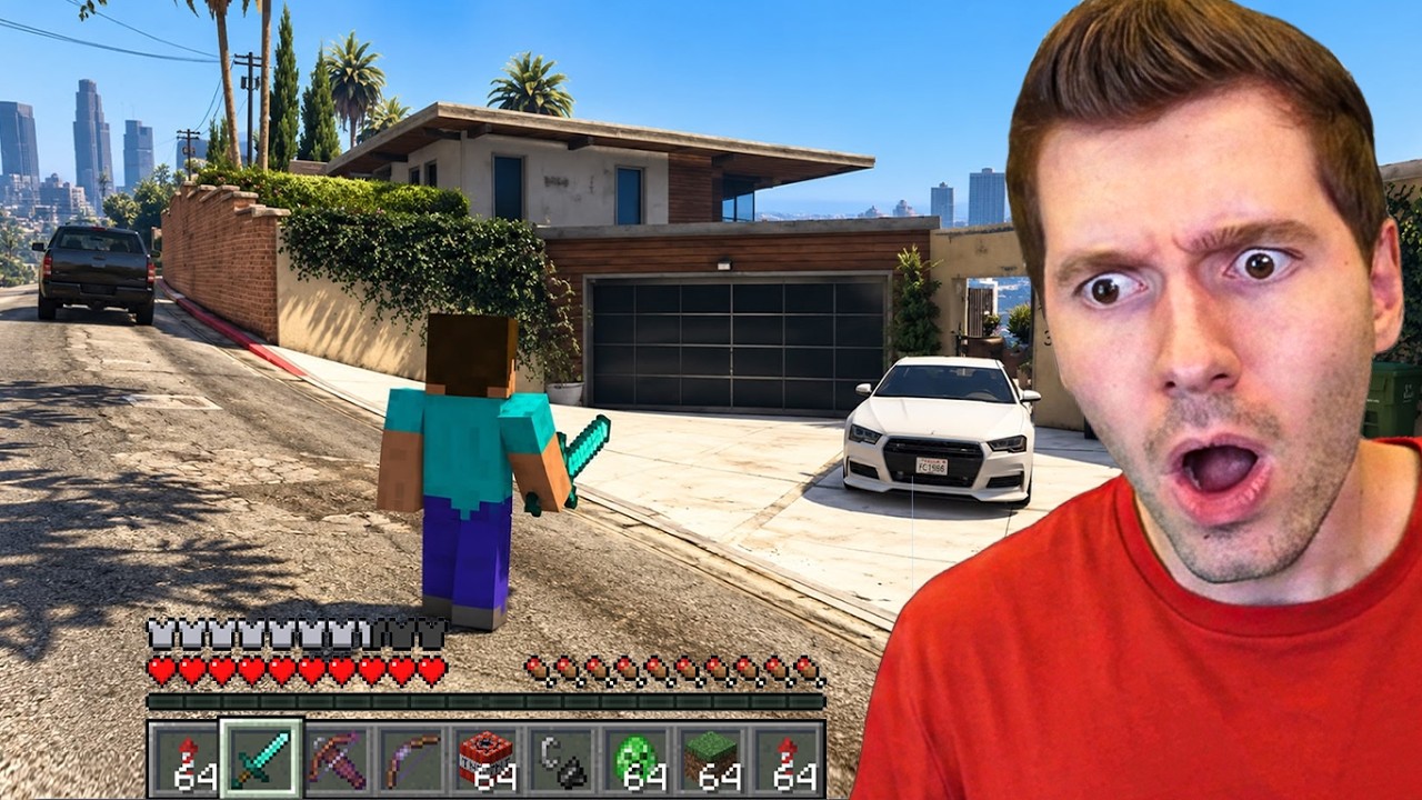 EU INSTALEI MINECRAFT dentro do GTA 5