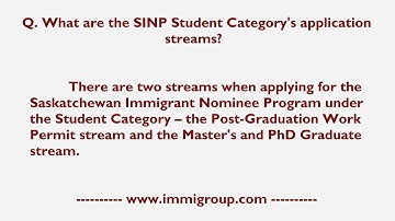 What are the SINP Student Category