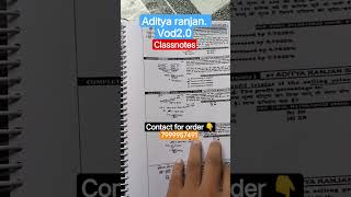 Aditya ranjan vod2.0 classnotes review #adityaranjansir #adityaranjansirfans