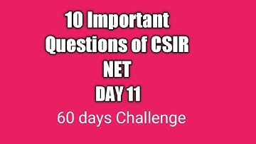 10 Important Questions of CSIR NET / GATE / IIT JAM / NBHM / TIFR( DAY 11 69 DAYS CHALLENGE )