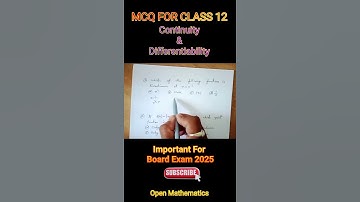Continuity And Differentiability MCQ for Class 12 || Important for board exam 2025 #mcq #Class12math