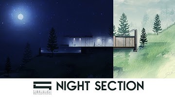 Day to Night Section Rendering - Photoshop Architecture