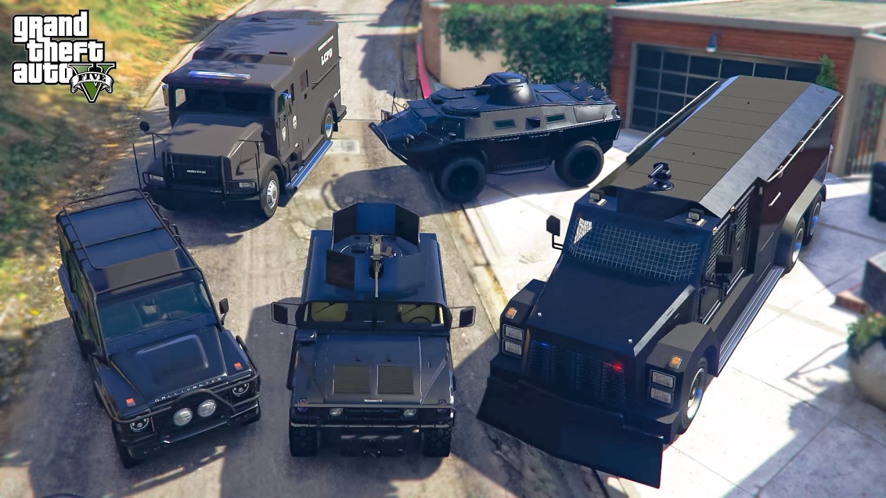 GTA 5 - Franklin Steal SWAT Department Vehicles in GTA V! | (GTA V Roleplay)