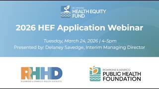 2026 Health Equity Fund Application Webinar