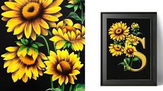 💛 Easy SUNFLOWER 🌻Capturing the Radiance: Sunflower Painting Tutorial Acrylic Painting BLOOMING