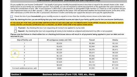 How to complete IRS Form 656  - Offer in Compromise (2018 updates to filing)