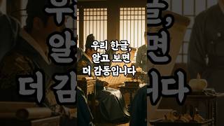 우리 한글, 알고 보면 더 감동입니다 #shorts  #역사쇼츠 #한국사 #한글이야기 #세종대왕 #조선시대 #백성을위한글자 #한글창제이유