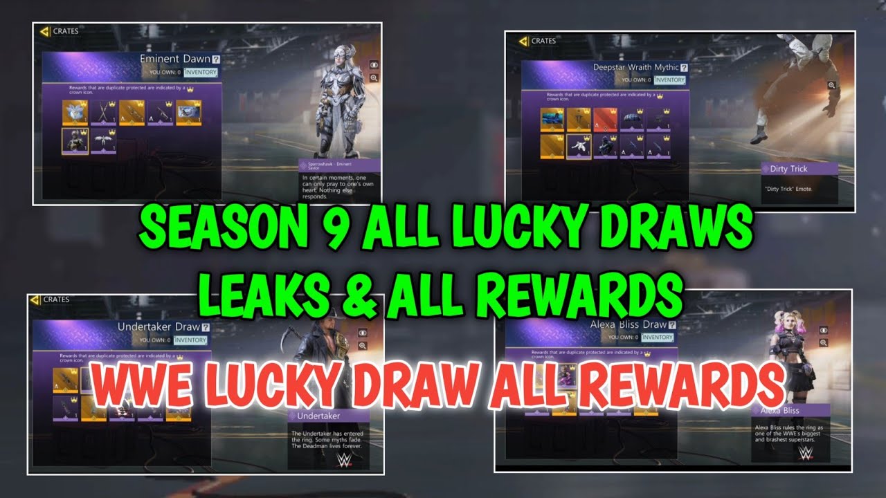 CODM SEASON 9 ALL LUCKY DRAWS LEAKS & ALL REWARDS 2025 | WWE LUCKY DRAW ...