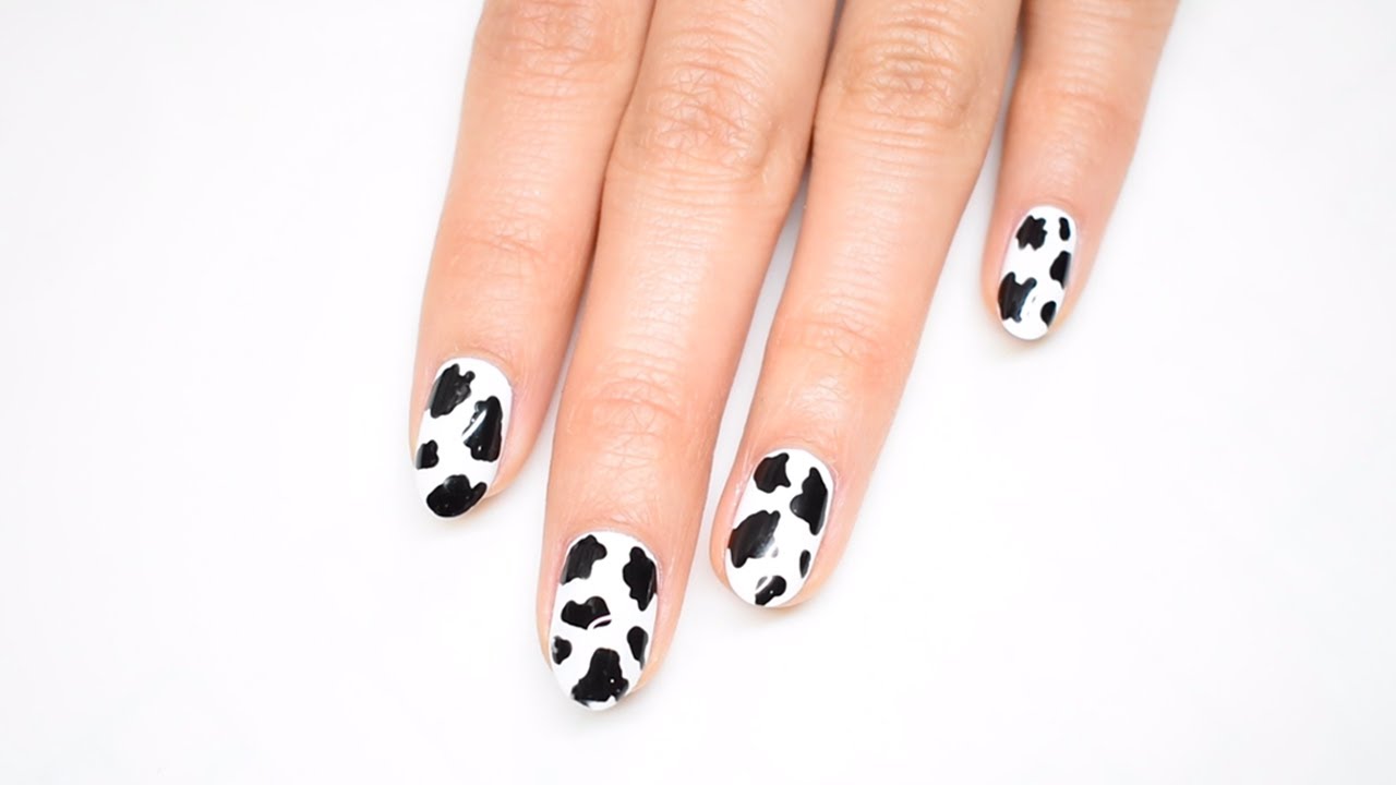 easy black and white nail art