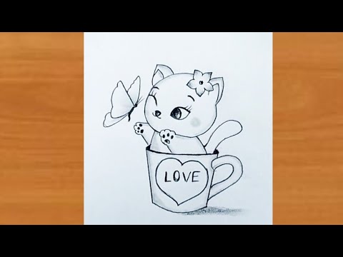 love #drawing #cute #kitty #cat #ideas #hobbies #pen #bla…