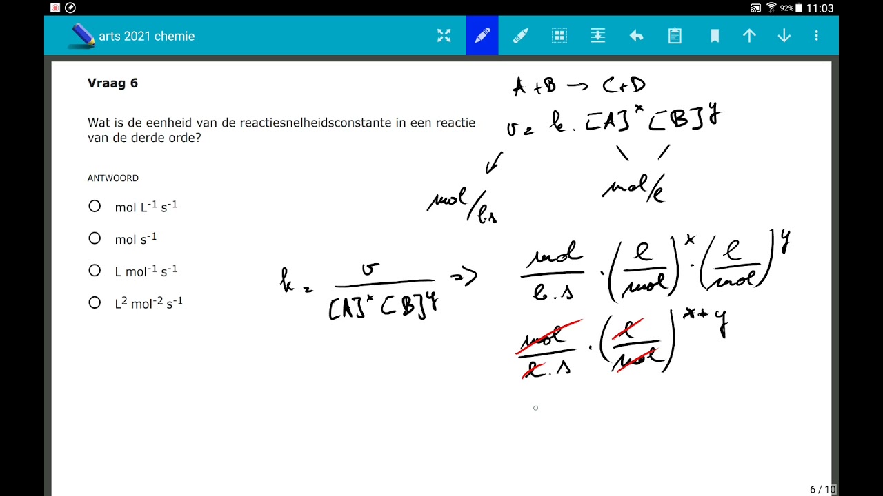 Toelatingsexamen Arts 2021 Chemie