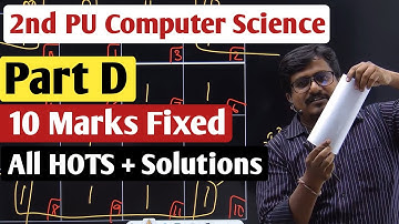 2nd PUC Computer Science Exam 2025 | Part D | Important Fixed Questions | HOTS