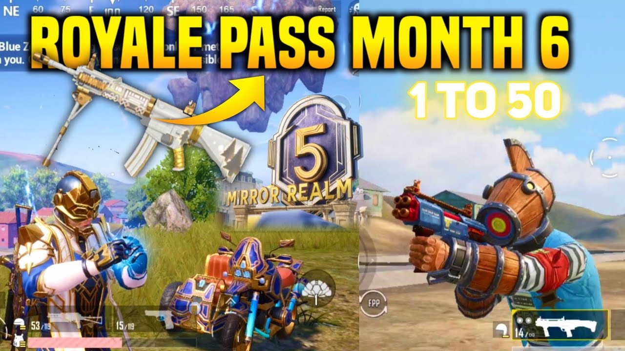 ROYALE PASS MONTH 6 1 TO 50 REWARDS | M5 PURCHASE BONUS | RP MONTH 5 ALL REWARDS EXCLUSIVE LOOK !