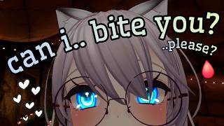 shy vampire girl bites you... (it's her first time) | asmr screenshot 5