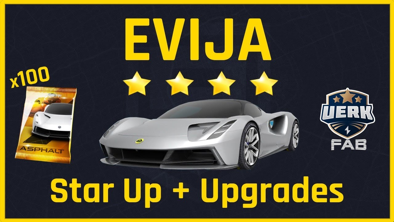 Asphalt 9 | Lotus EVIJA | UNLOCK + 100 Packs Opening + Upgrades 4⭐️