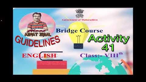 Bridge Course English Class VIII Activity No.41