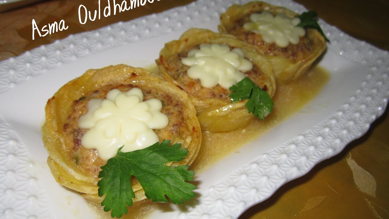 افخاذ الدجاج المحشيه مقدم مع وردات البطاطا من مطبخ اسماء ولدحمودة 🌙طبق رمضاني 🌙