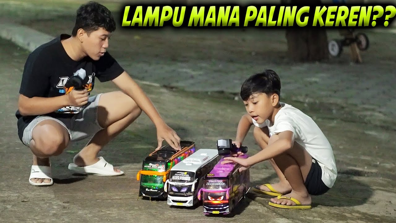 RC BUS BLACK PINK VS KIDS PANDA DAN BUS BASURI, MANAKAH LAMPUNYA PALING KEREN?