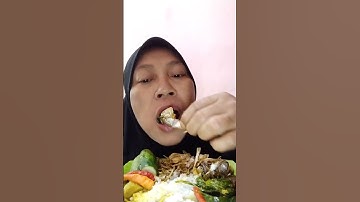 Thumbnail of mukbang sayur daun singkong,sayur tewel ikan asin. #makan #cover #food
