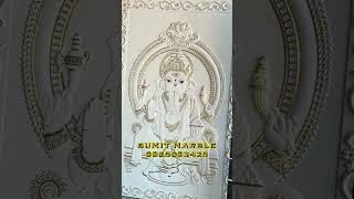 White marble Ganesh mural with golden work #sumitmarblehandicraft #indiancraftsmanship